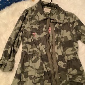 Embroidered Camo Utility Jacket